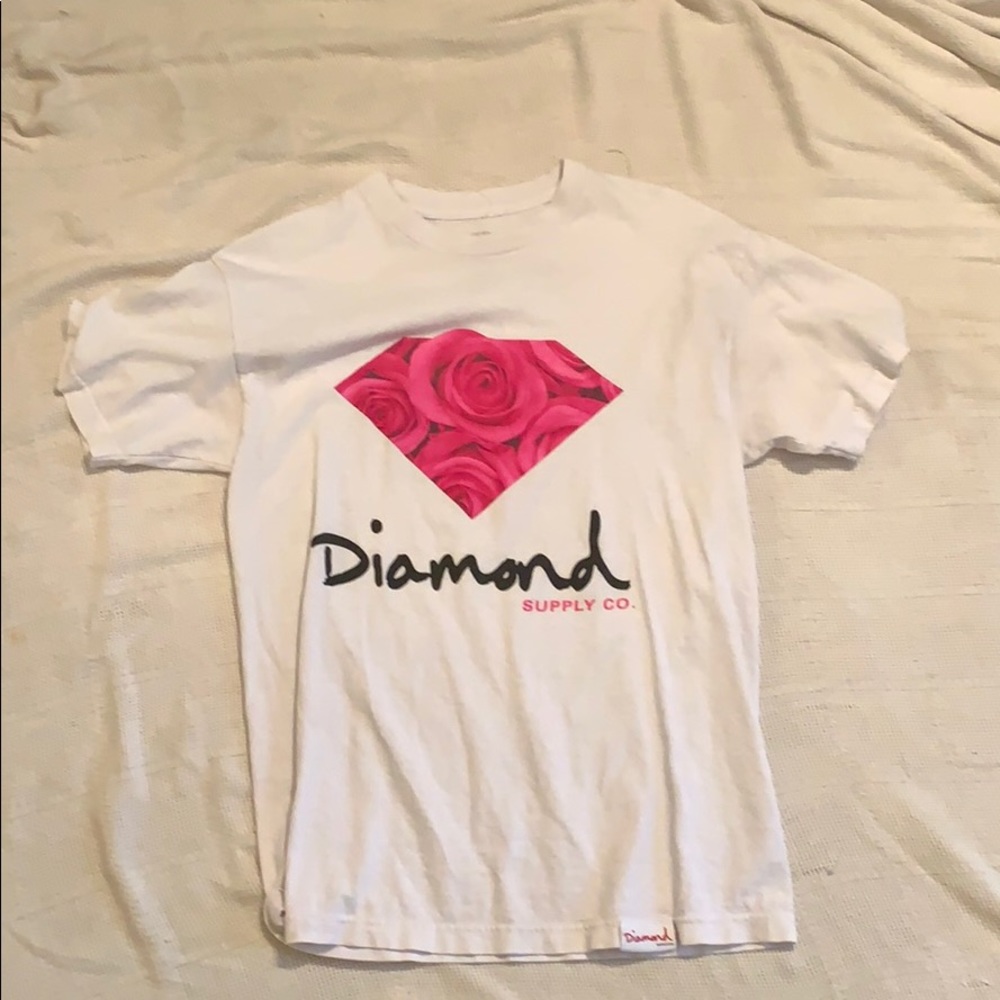 Diamond brand pink rose tee